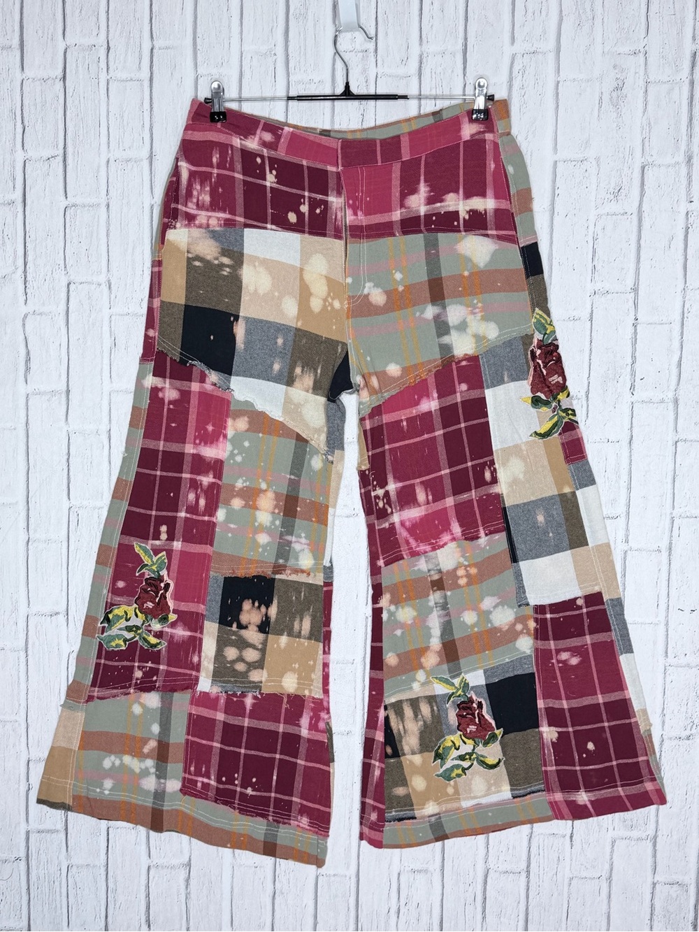 ๐ Jaded Gypsy Harvest Moon Plaid Patchwork Pants NWT L/XL